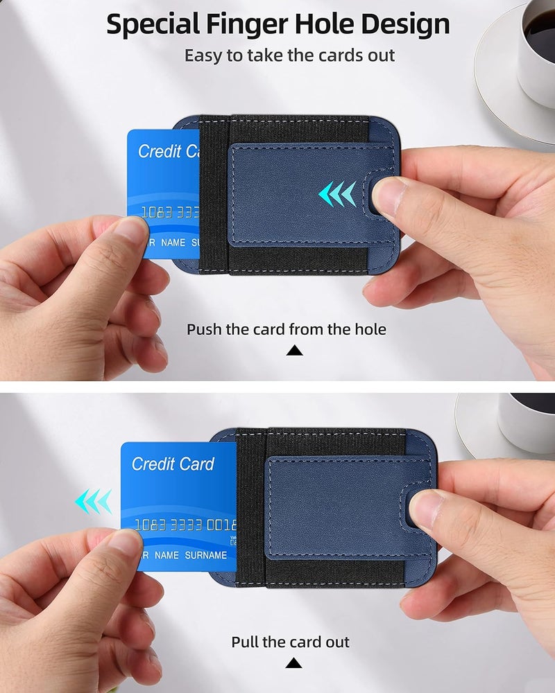 ExtreLife Upgraded for Magsafe Wallet, Strongest Magnetic Wallet, for iPhone Walle t Magsafe with 2 Card Slots, Magnetic Card Holder for iPhone 17/16/15/14/13/12 Series, Vegan Leather, Fit 7 Cards, Navy Blue - Image 4